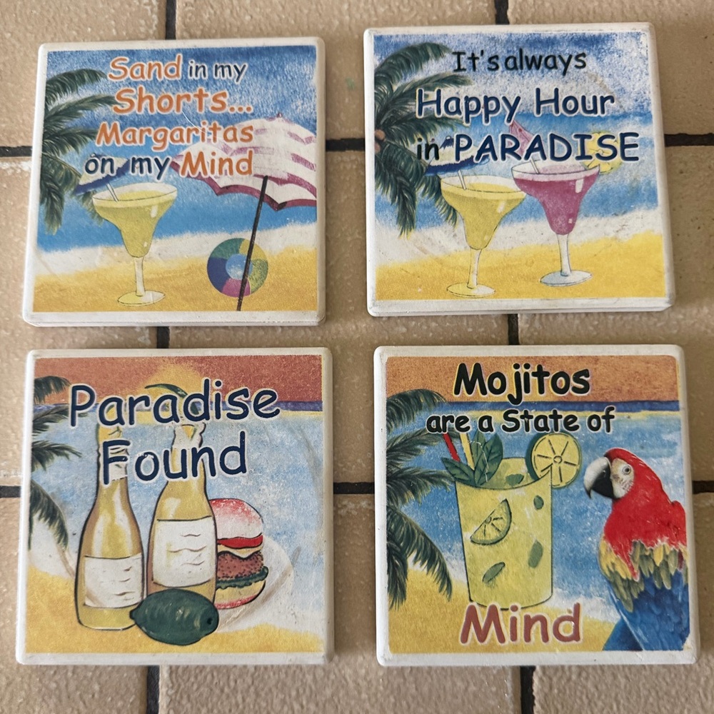 Tropical Drink Coasters Set